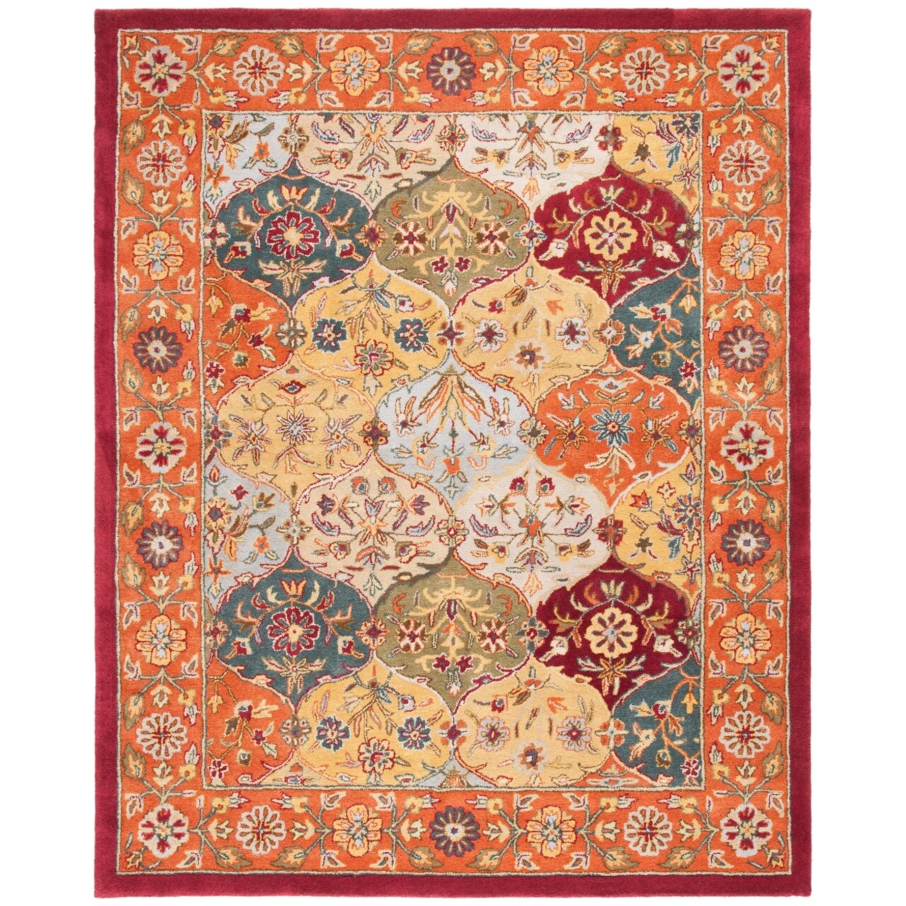 Safavieh Heritage Hg510B Handmade Multi / Red Rug Traditional Hand Tufted Rug